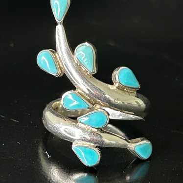 925 Turquoise Mexico Huge Ring outlet Sz.9