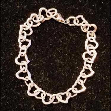 Sterling silver heart bracelet