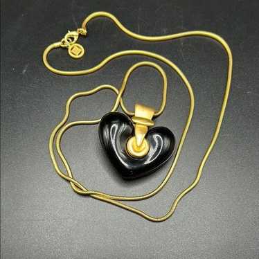 VTG RARE 1970s-80s Givenchy Black Heart Gold Long 