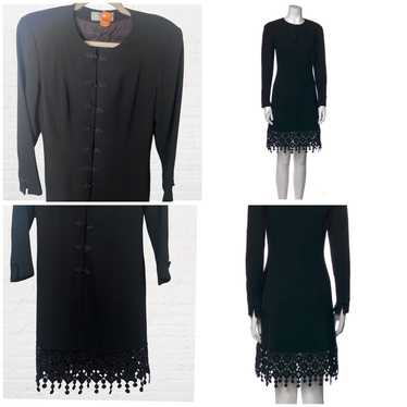 Vintage Valentino black wool dress