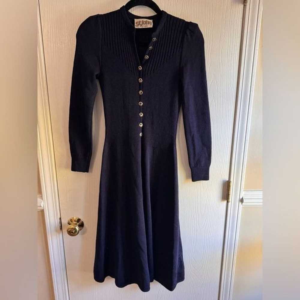 Vintage St John for I Magnin Navy Sweater dress s… - image 12