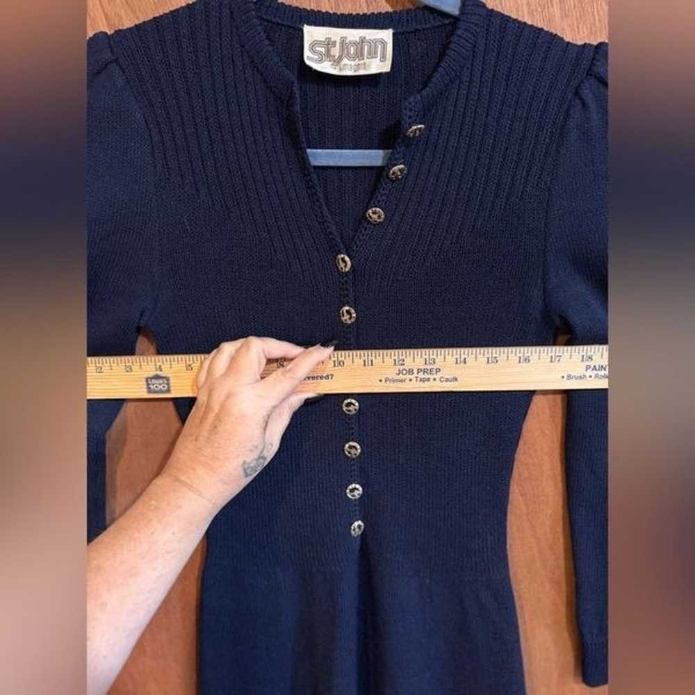 Vintage St John for I Magnin Navy Sweater dress s… - image 7