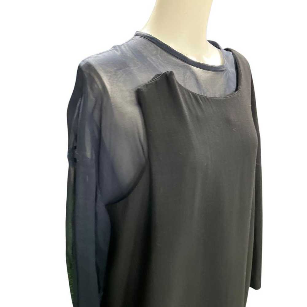 ENFOLD Black Sheer Round Neck Dress Size 38 - image 3