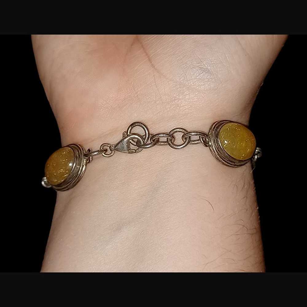 Vintage Golden Rutilated Quartz 925 Sterling Silv… - image 5