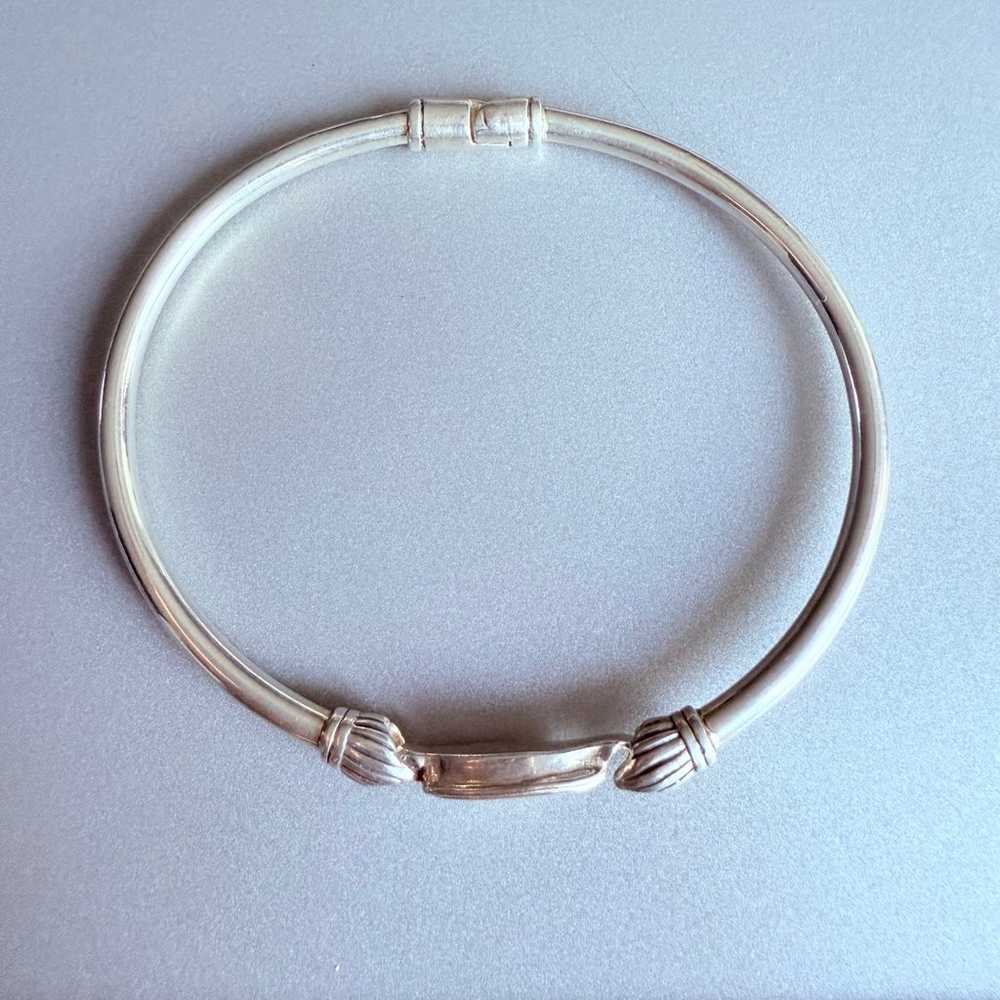 Jezlaine JEZ Mother Of Pearl MOP Bangle Hinged St… - image 3