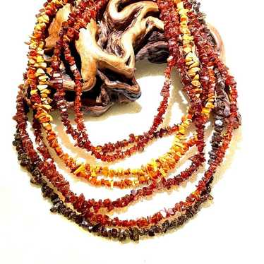 Vintage Multistrand AMBER Nugget Necklace