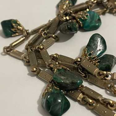 Vtg  Rare  Malachite Stone Necklace