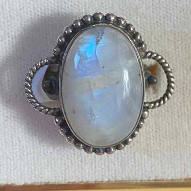 Sterling rainbow moonstone ring Vintage