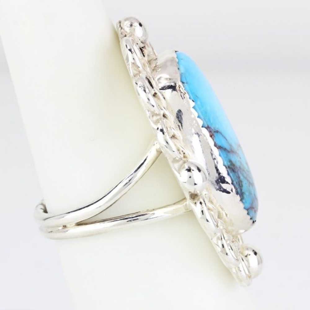 Vintage Sterling Silver Southwestern Turquoise Ri… - image 3