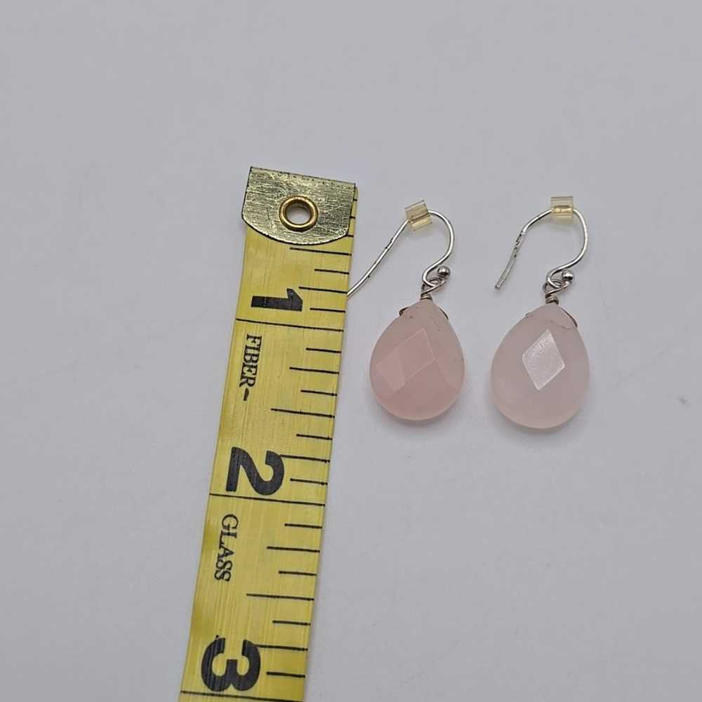 Vintage Sterling Silver Rose Quartz Toggle Neckla… - image 10