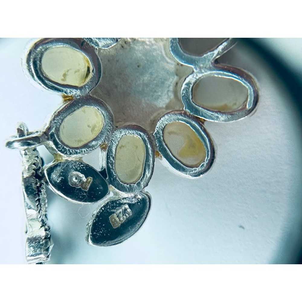 Sterling Silver 925 Marcasite Mother of Pearl Flo… - image 12