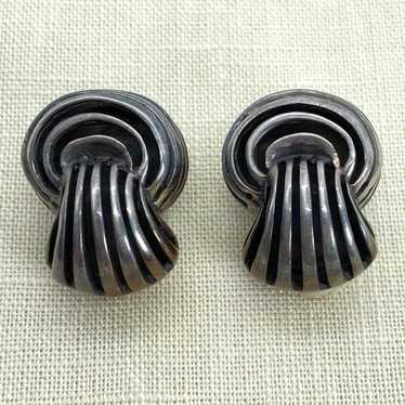 Vintage Steve Vaubel EARRINGS Signed Silver Clip … - image 1