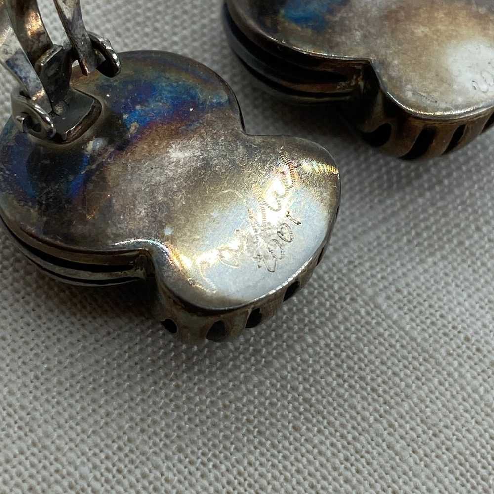 Vintage Steve Vaubel EARRINGS Signed Silver Clip … - image 7