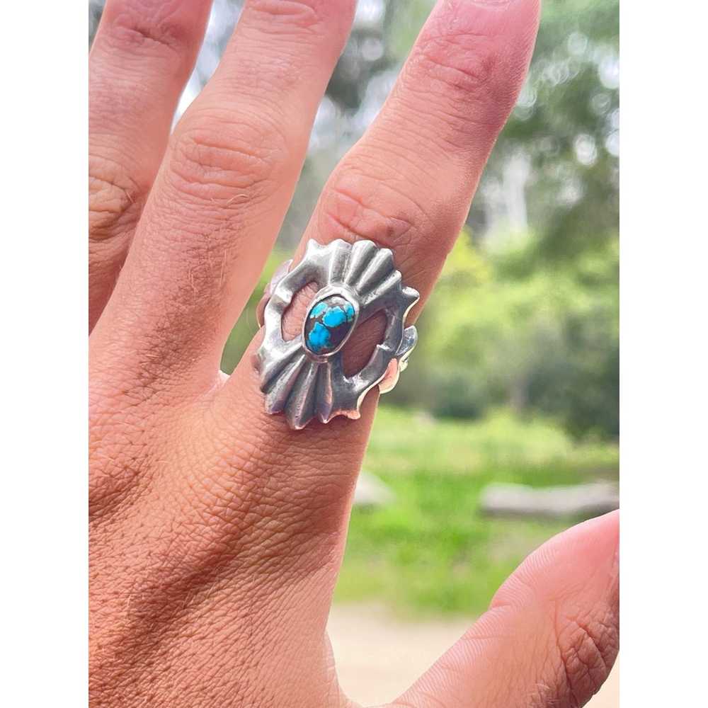 Vintage Turquoise Sterling Silver Native American… - image 6