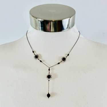 Ruby & Clear Crystal Lariat Necklace - image 1