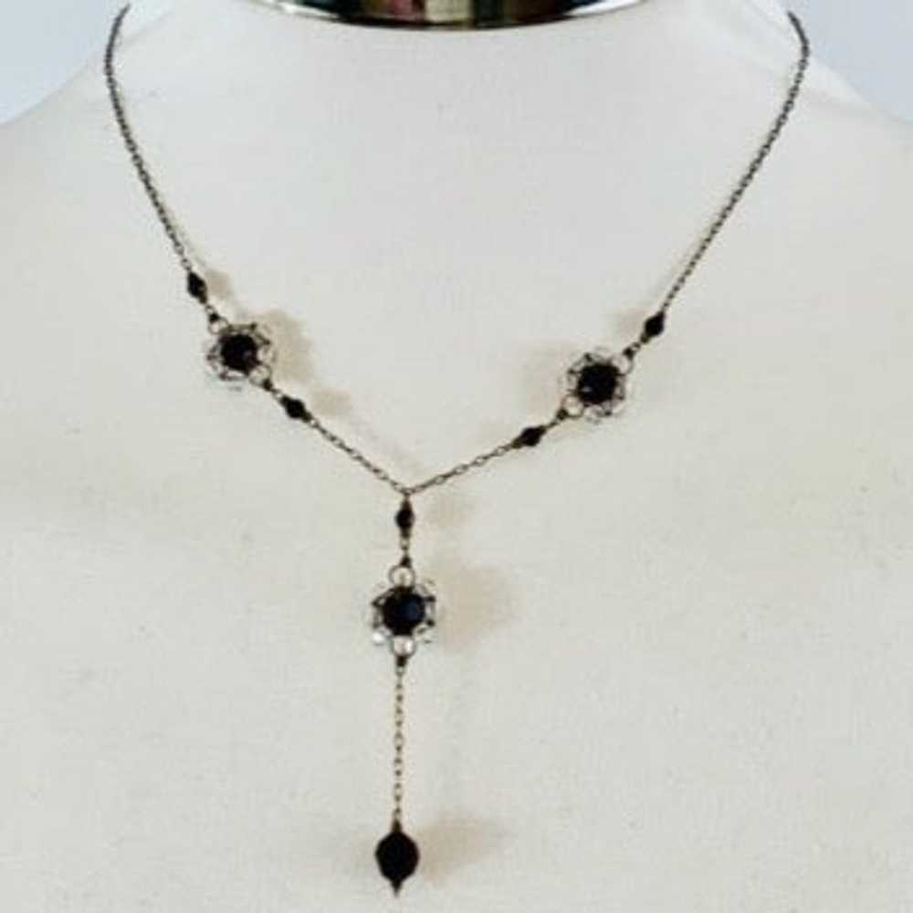 Ruby & Clear Crystal Lariat Necklace - image 4