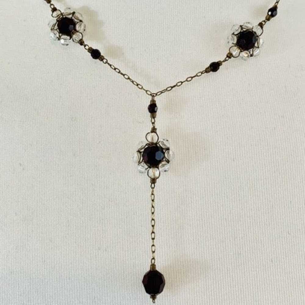 Ruby & Clear Crystal Lariat Necklace - image 5