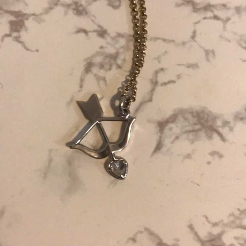 Y2K Juicy Couture Bow and Arrow Swarovski Necklace - image 4