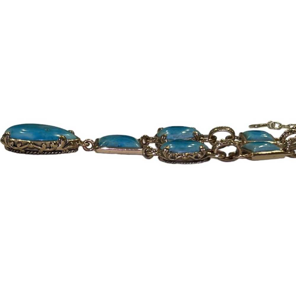 Vintage Barse Bronze Turquoise Stone Necklace - image 5