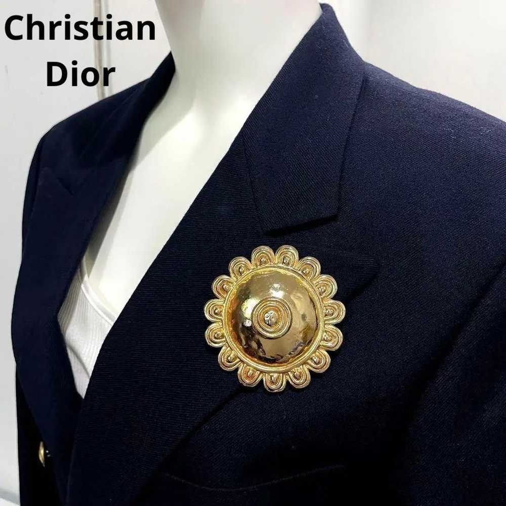 【Vintage】Christian Dior Brooch Flower Gold 7Q14 - image 2