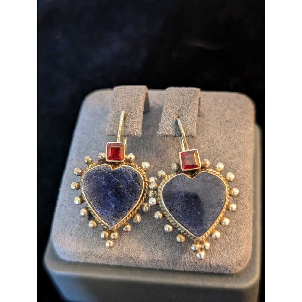 Vintage 925 Sterling Silver Lapis Lazuli Garnet S… - image 5