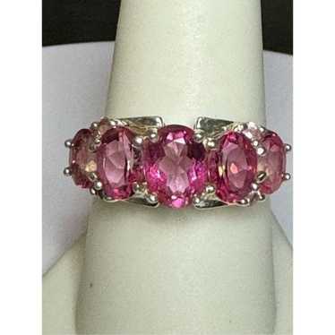 Natural Pink Tourmaline Multi Gemstone Ring - image 1