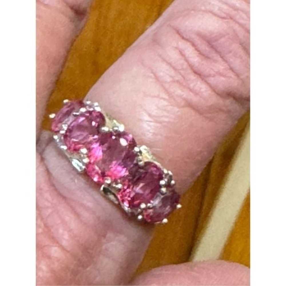 Natural Pink Tourmaline Multi Gemstone Ring - image 2