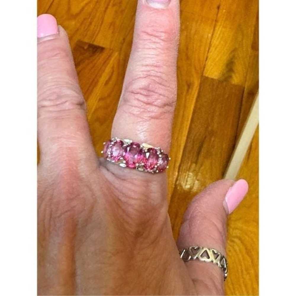 Natural Pink Tourmaline Multi Gemstone Ring - image 4