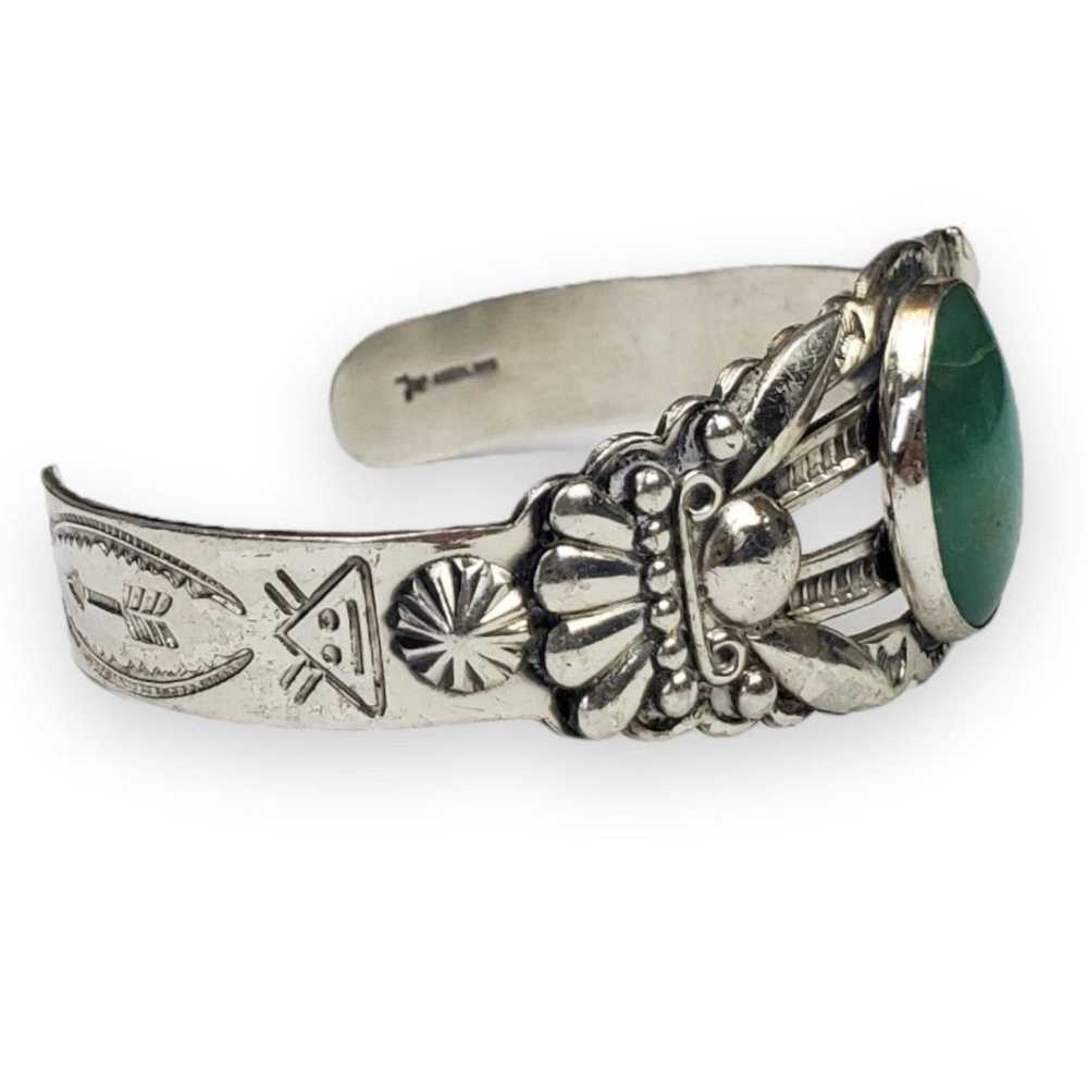 Bell Trading Post Bracelet Sterling Silver Green … - image 3