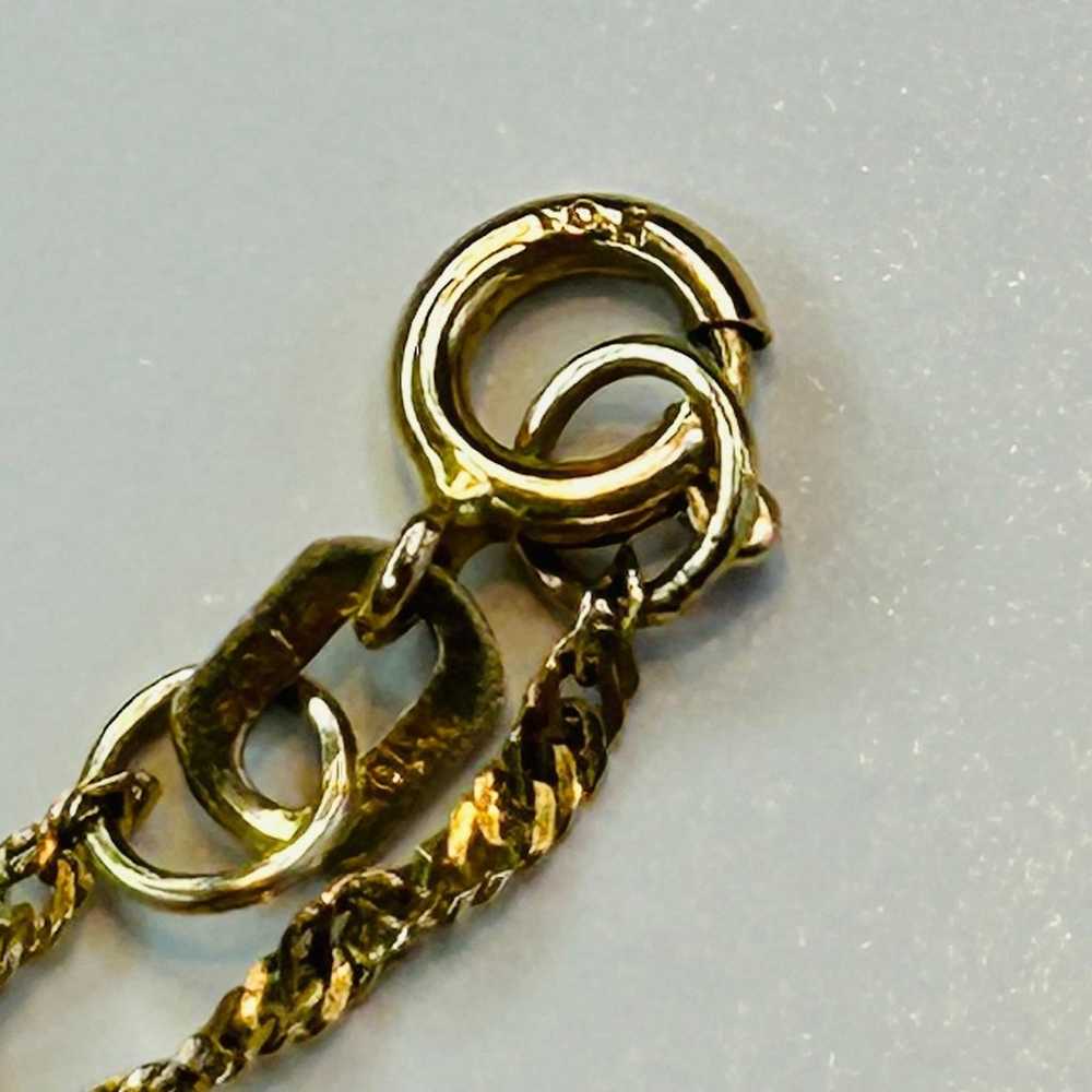 Vintage 10K Gold Necklace Lariat Drop with Love a… - image 7