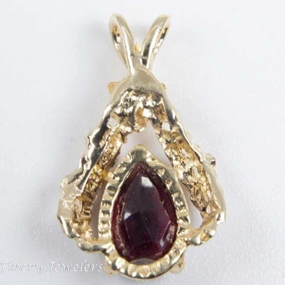 Vintage Mid Century 14k Yellow Gold Rhodolite Gar… - image 4