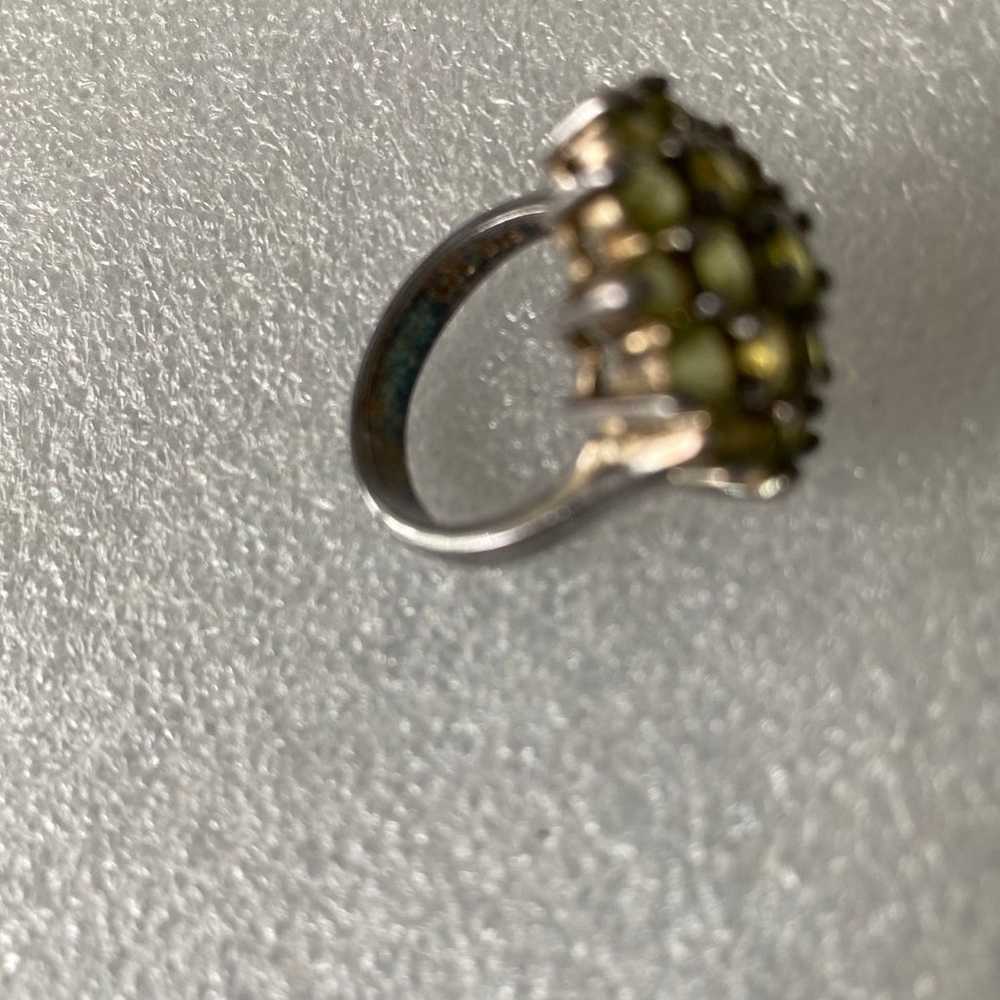 Peridot gemstone vintage sterling silver ring 7 - image 4