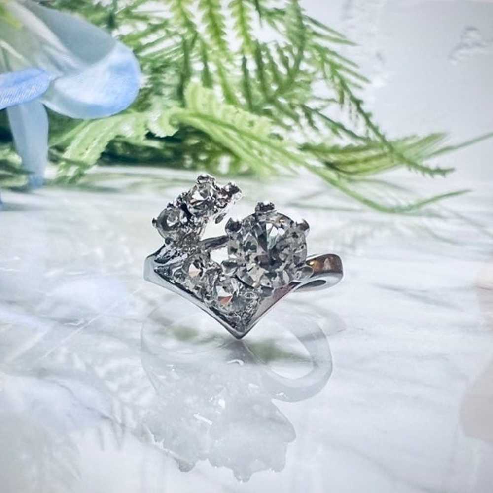 Vintage- Antique Estate White Sapphire Ring Uniqu… - image 9