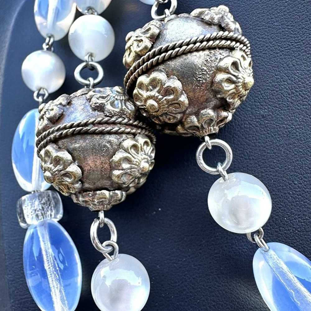 OPALINE Glass Beaded Etruscan Revival style Rope … - image 3