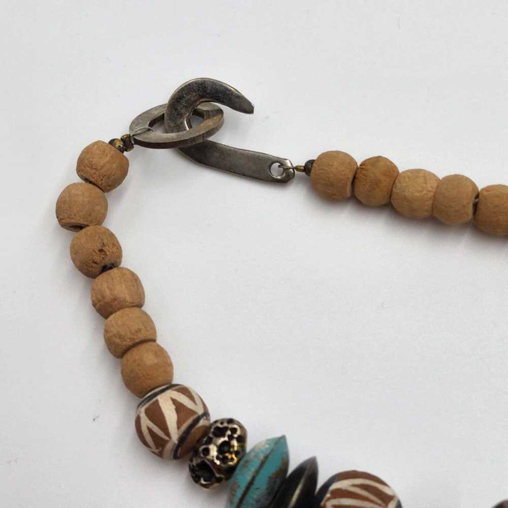 Vintage OOAK Chunky African Tribal Necklace Hand … - image 6