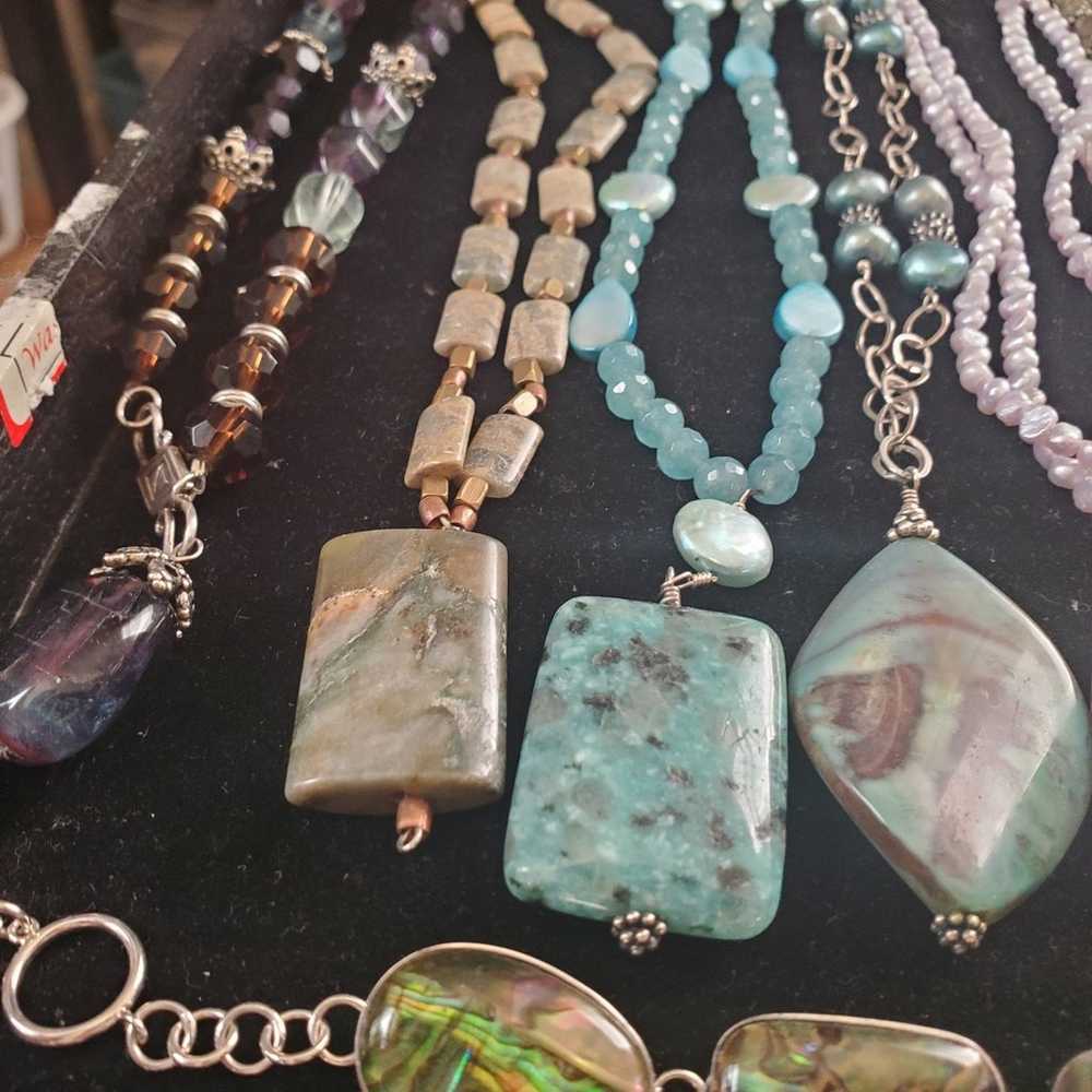 Sterling silver and natural stone lot - image 3