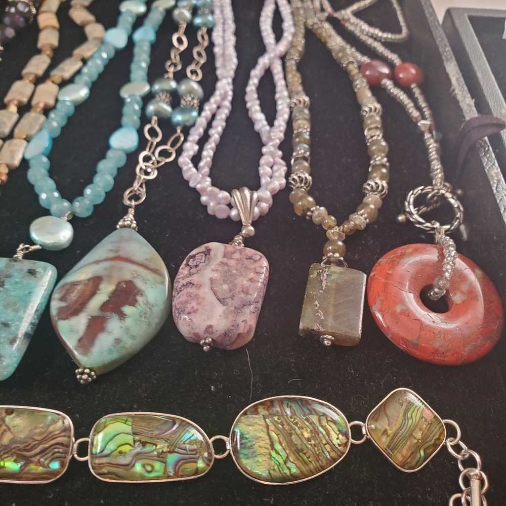 Sterling silver and natural stone lot - image 4