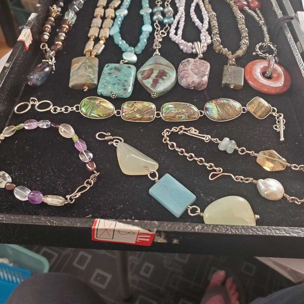 Sterling silver and natural stone lot - image 5