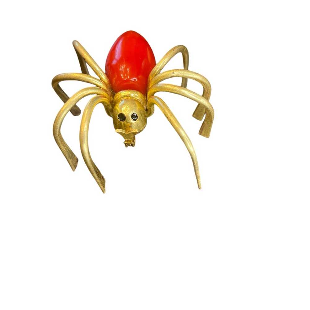 Vintage RARE 1930s Red and Brass Bakelite SPIDER … - image 2