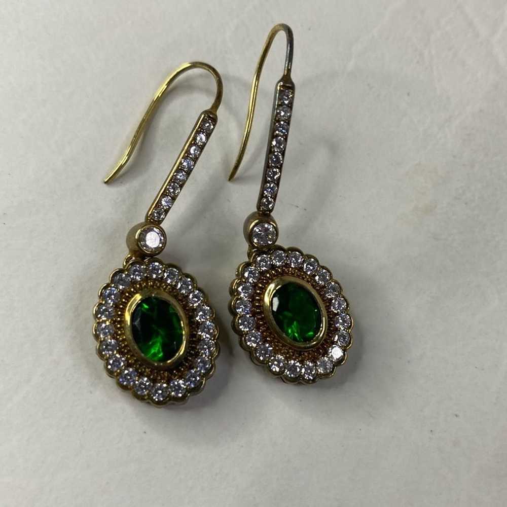 Vintage  Emerald Dangle/Drop earring yellow gold … - image 6