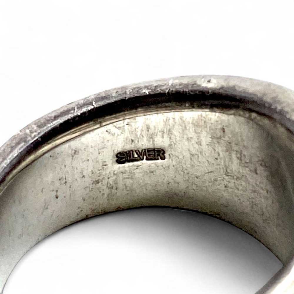 【Masterpiece】 Silver 925 Engraved Ring Size 12 Ro… - image 11