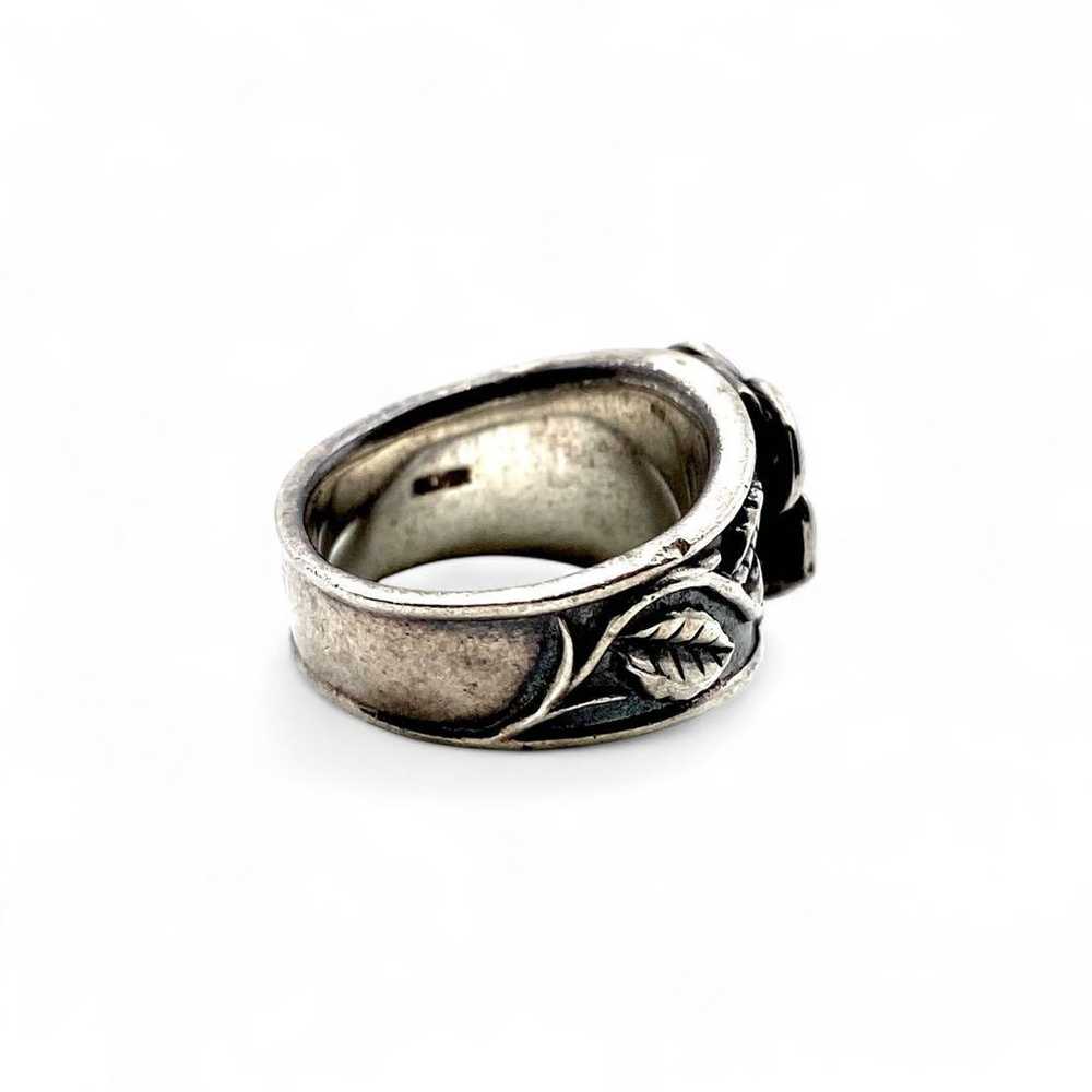 【Masterpiece】 Silver 925 Engraved Ring Size 12 Ro… - image 3