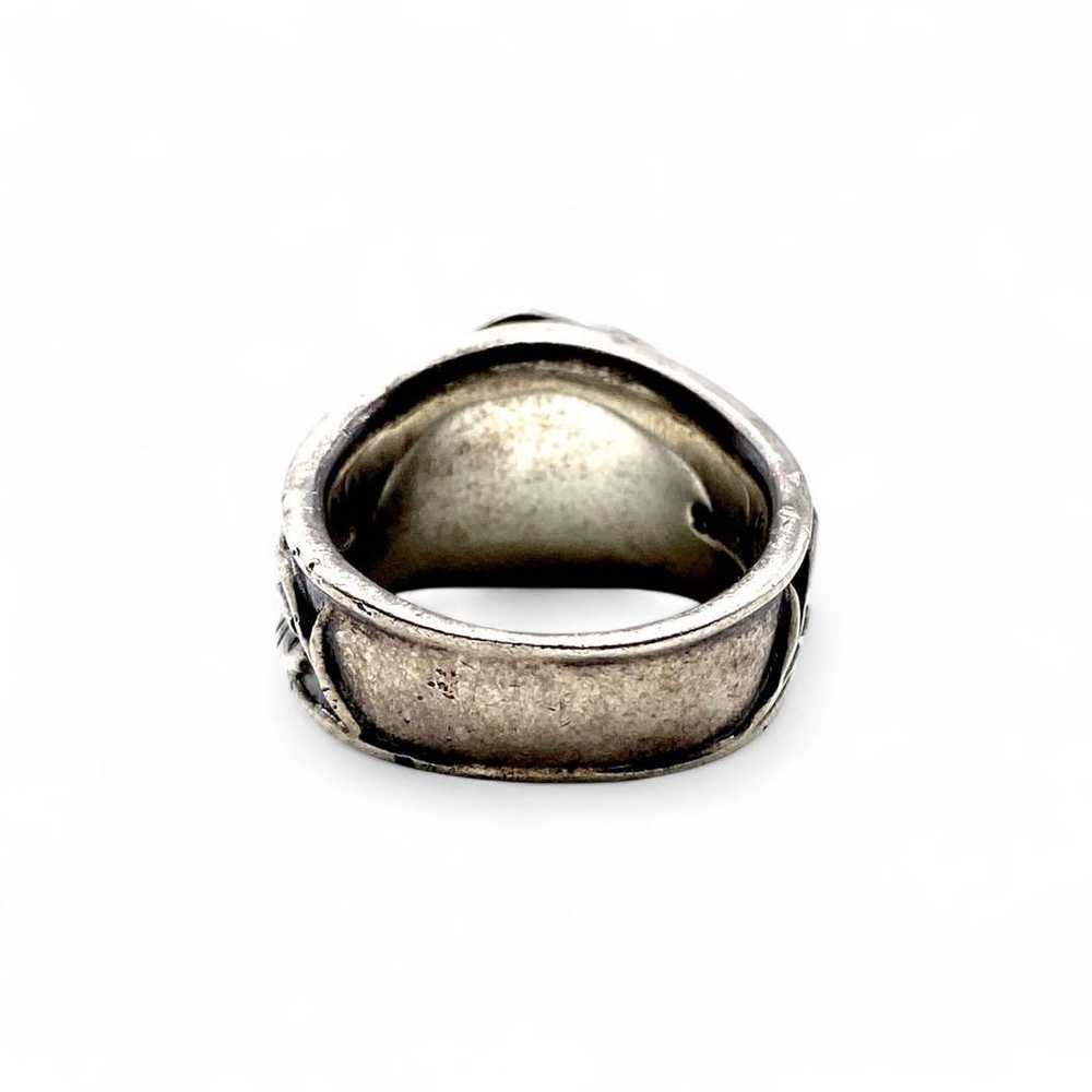 【Masterpiece】 Silver 925 Engraved Ring Size 12 Ro… - image 4