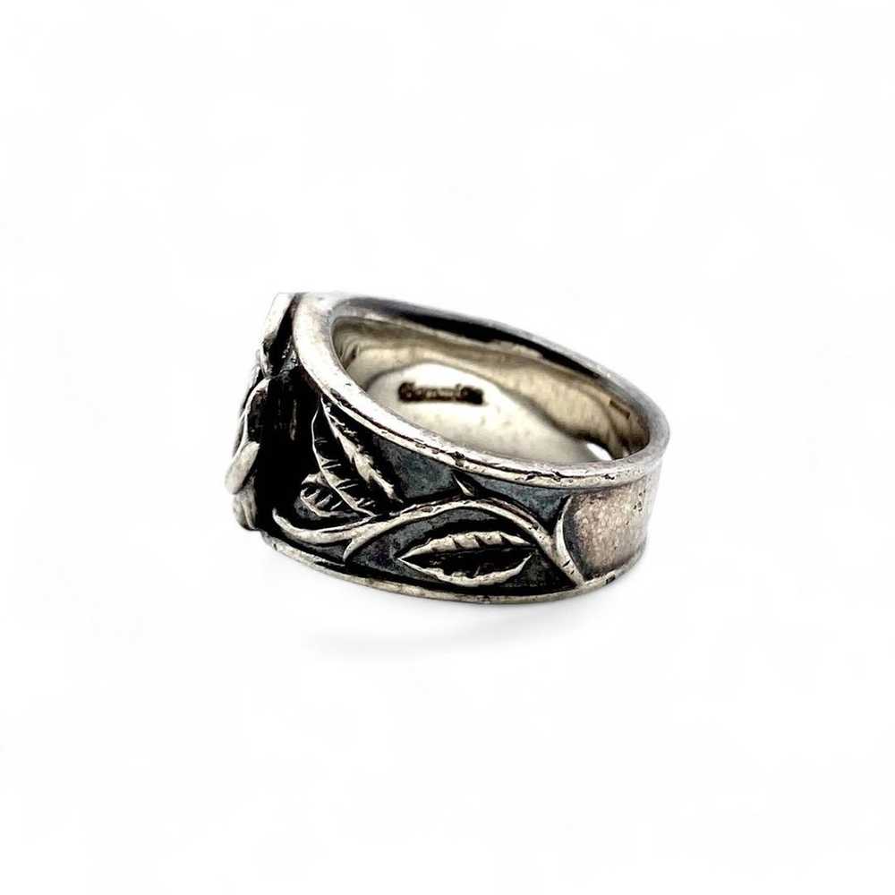 【Masterpiece】 Silver 925 Engraved Ring Size 12 Ro… - image 5