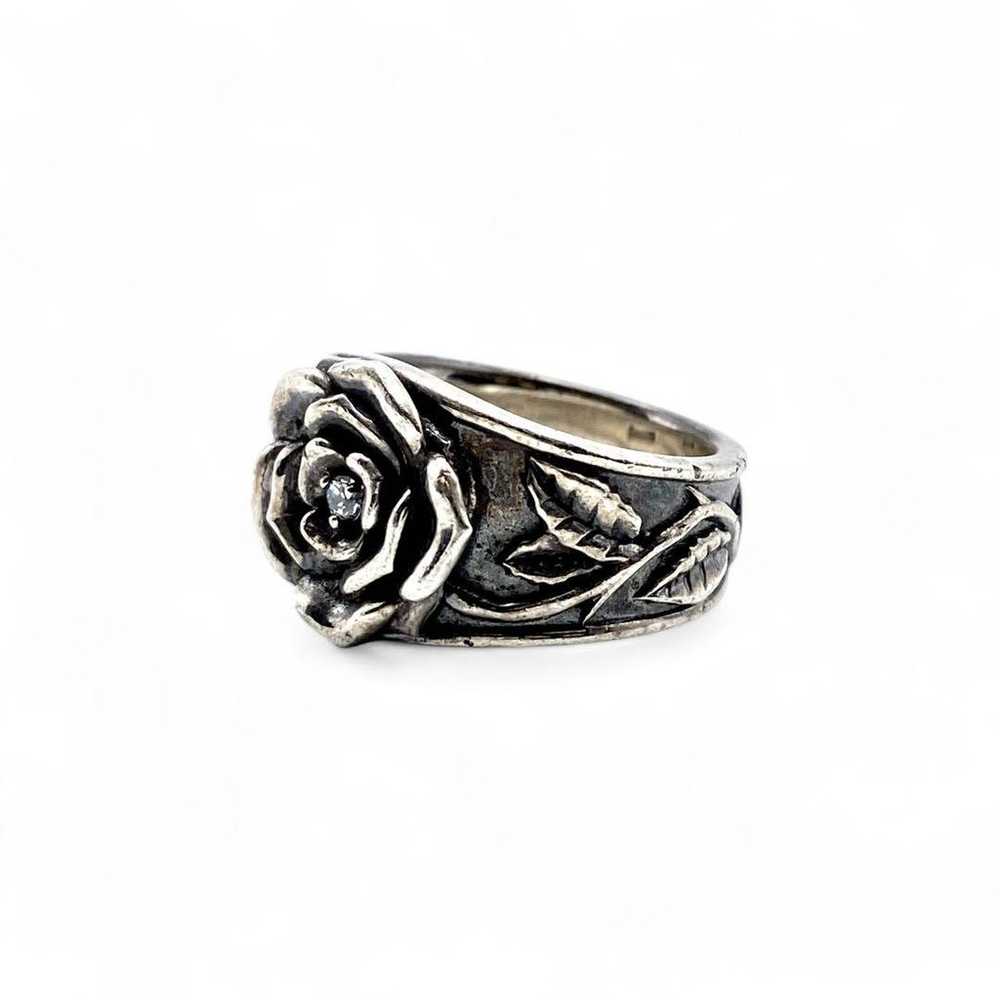 【Masterpiece】 Silver 925 Engraved Ring Size 12 Ro… - image 6