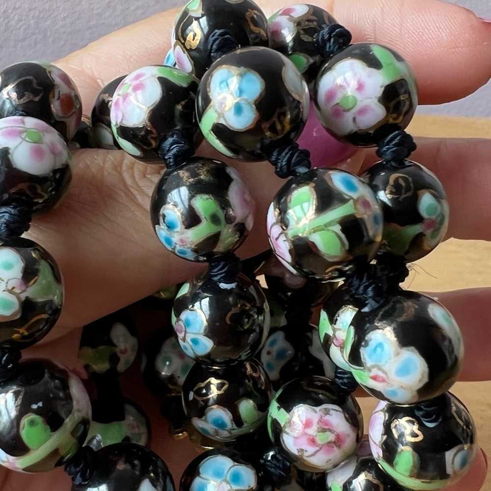 VINTAGE CHINESE LARGE ROUND PORCELAIN BEADS KNOTT… - image 11