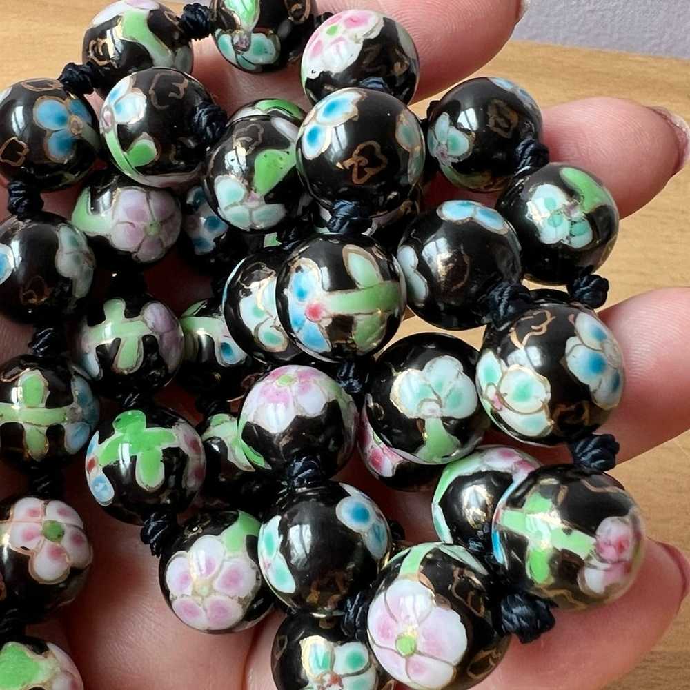 VINTAGE CHINESE LARGE ROUND PORCELAIN BEADS KNOTT… - image 7