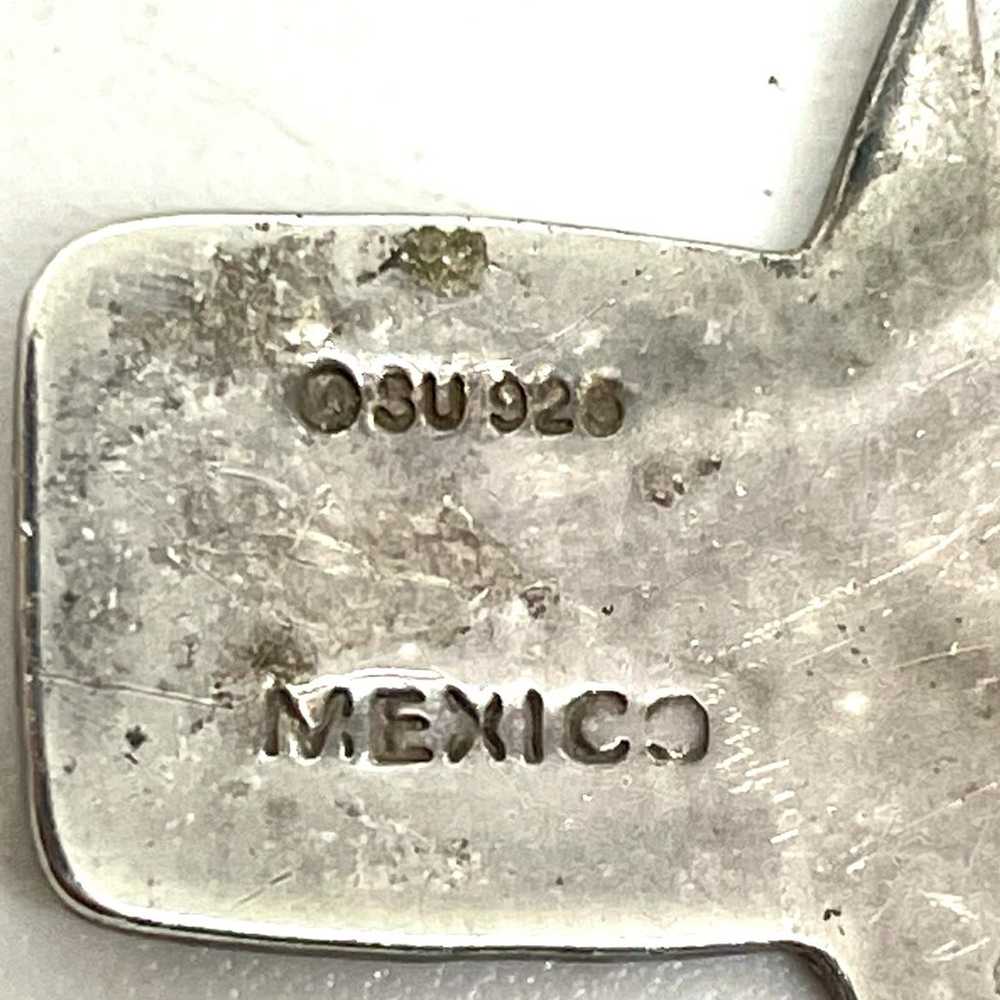 Mexican Sterling Engraved Cross Necklace - image 3