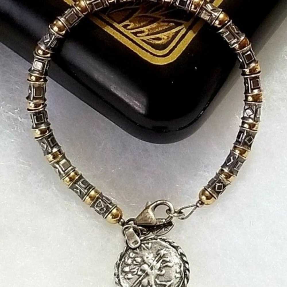 Silpada Sterling Silver & 14k Gold Coin Bracelet - image 5