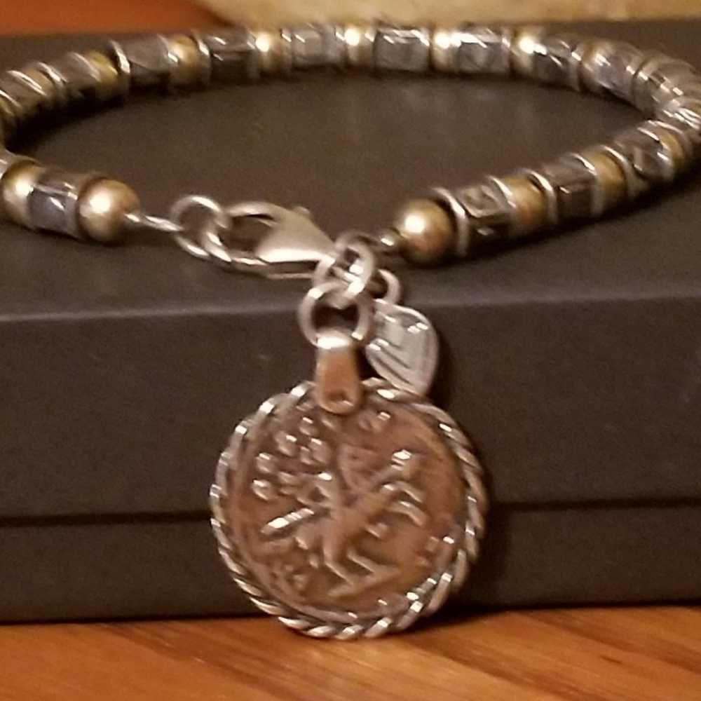 Silpada Sterling Silver & 14k Gold Coin Bracelet - image 7